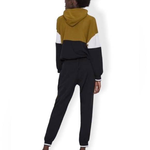 Zara Olive Green & Black Hoodie with Matching Black Jogger Pants Women Size XS - Picture 5 of 15